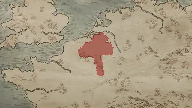 Gottfried the Bearded's realm on 1066.9.15 — Lower Lotharingia, 10 counties