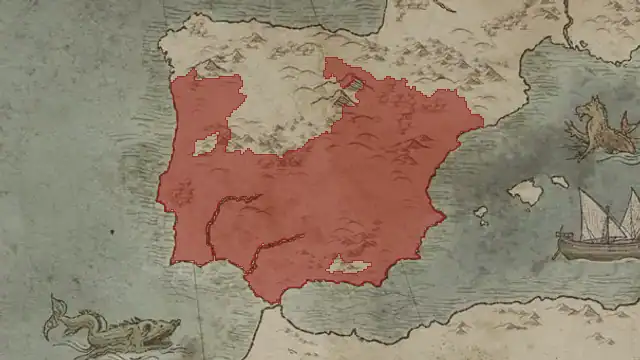 Muhammad Umayyad's realm on 867.1.1 — Andalusia, 53 counties