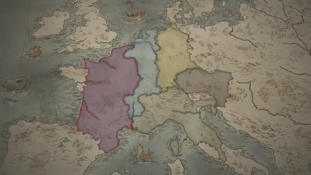 Charles the Bald's realm on the start's map