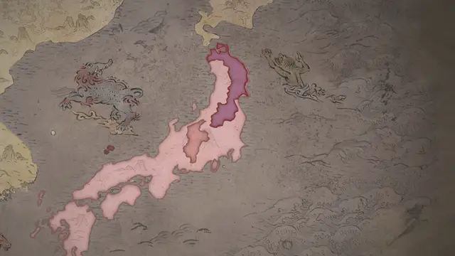 Fujiwara Hidehira's realm on the start's map