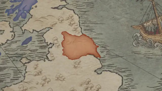 Halfdan Whiteshirt's realm on the start's map