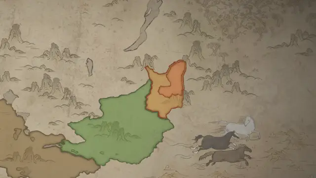 High Chieftain Temüjin's realm on the start's map