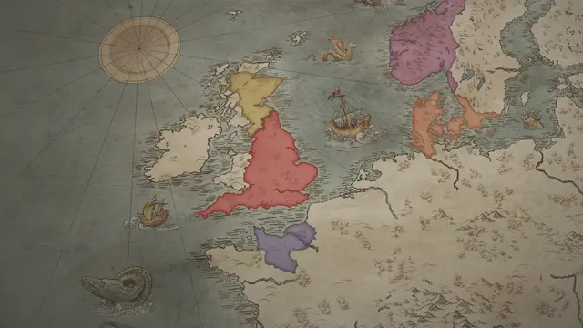 King Harold of England's realm on the start's map