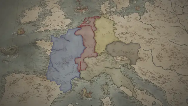 King Lothaire II's realm on the start's map