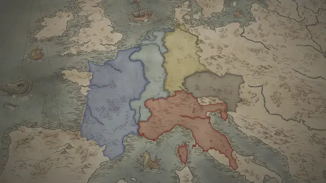 King Louis II's realm on the start's map