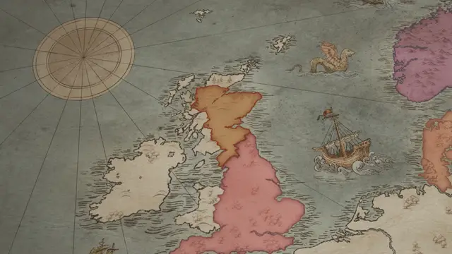King Malcolm of Scotland's realm on the start's map
