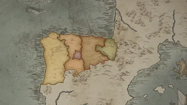 King Sancho II's realm on the start's map
