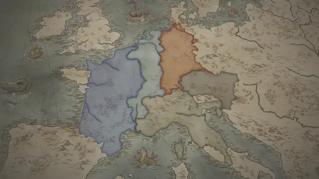 Ludwig the German's realm on the start's map