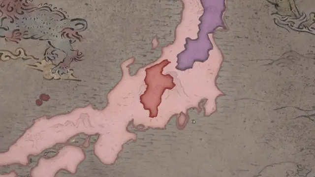 Minamoto Yoshinaka's realm on the start's map