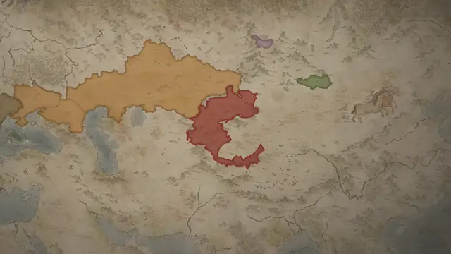 Muhmud of the Karluks's realm on the start's map