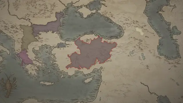 Sultan Kilij Arslan's realm on the start's map