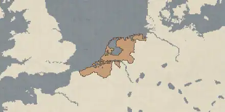 The 16 counties of Dutch culture on the 1066 map