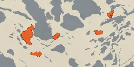 The 8 counties following Khurramism on the 867 map