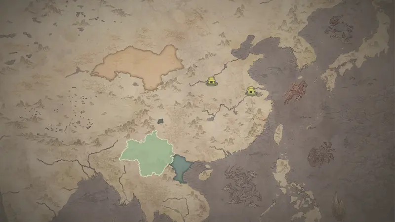 Sīlián Wáng's realm on the bookmark map