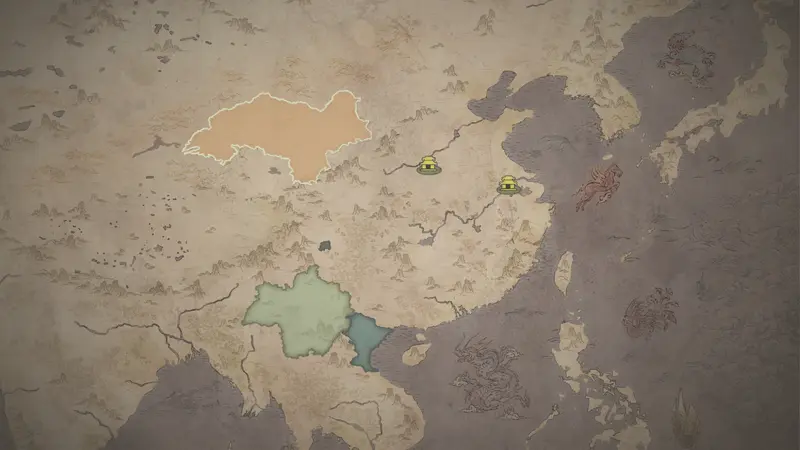 Lady Liáng Luòyáo's realm on the bookmark map