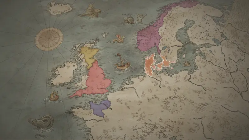King Svend of Denmark's realm on the bookmark map