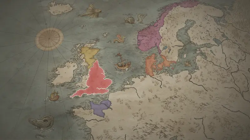 King Harold of England's realm on the bookmark map