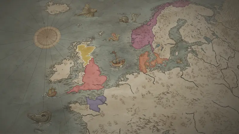 King Malcolm of Scotland's realm on the bookmark map