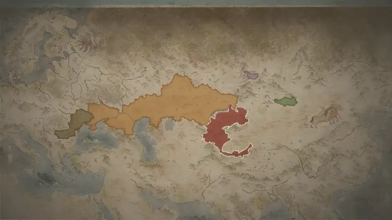 Muhmud of the Karluks's realm on the bookmark map