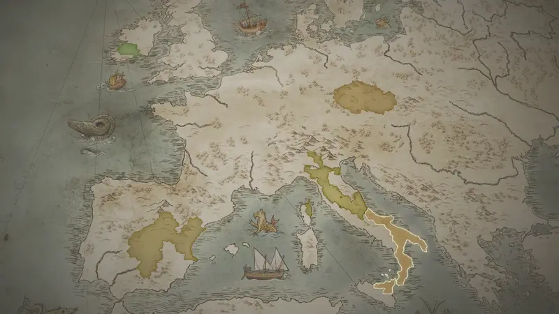 Duke Robert's realm on the bookmark map