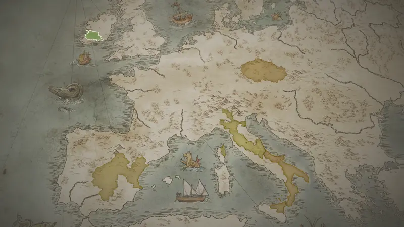 Petty King Murchad's realm on the bookmark map