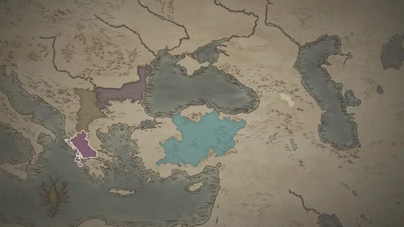 Strategos Andronikos's realm on the bookmark map