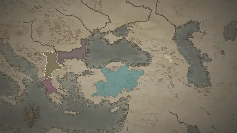Strategos Alexios's realm on the bookmark map