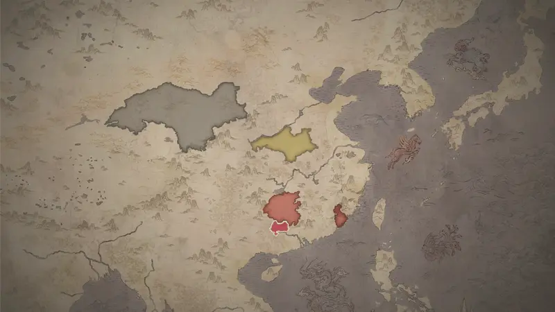 Governor Zhāng Shì's realm on the bookmark map