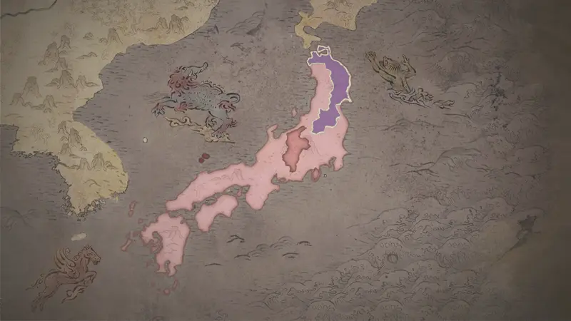 Fujiwara Hidehira's realm on the bookmark map