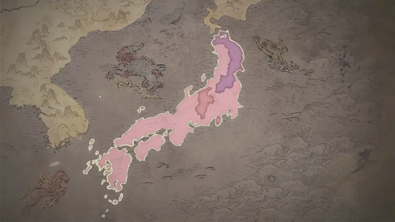 Daijō-daijin Taira Kiyomori's realm on the bookmark map