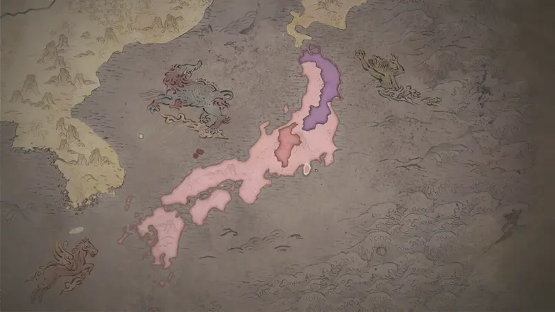 Minamoto Yoritomo's realm on the bookmark map