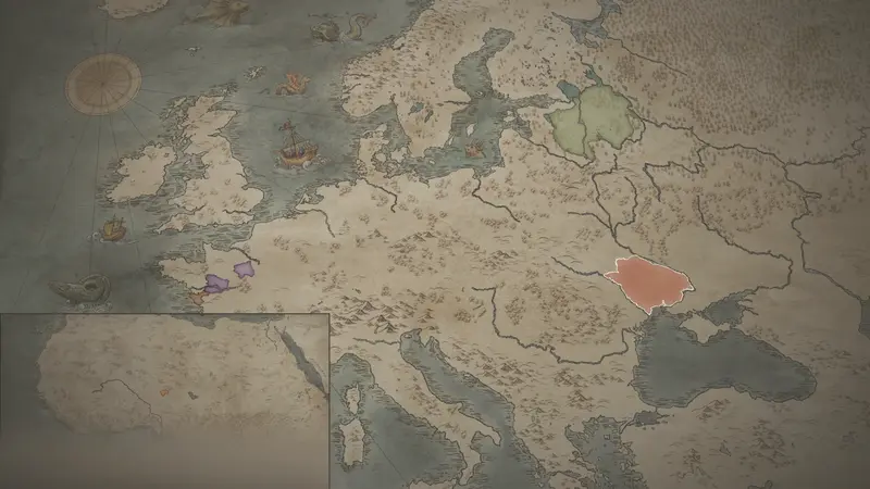 Álmos Árpád's realm on the bookmark map