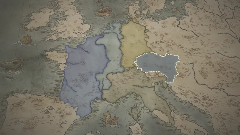 Prince Karlmann's realm on the bookmark map