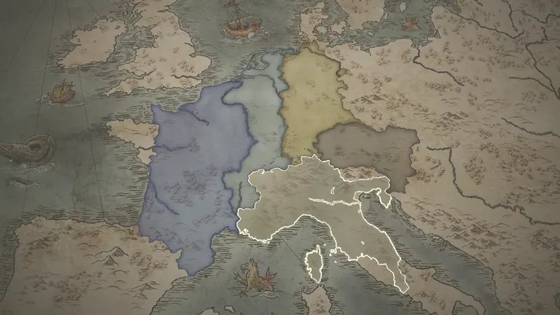 King Louis II's realm on the bookmark map