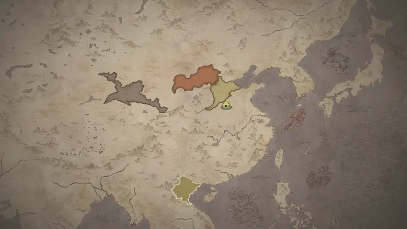 Commandant Gāo Piān's realm on the bookmark map