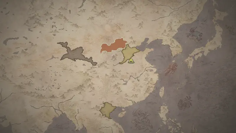 Commandant Zhūyè Chìxīn's realm on the bookmark map